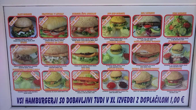 Menijska tabla z burgerji